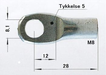 Øje 8,1-5x28-M8 til GF10/22 Stål ( 280829 )