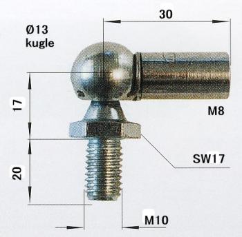 Kugleled WG CS13x30 til GF10/22, M8/M10 (666718)