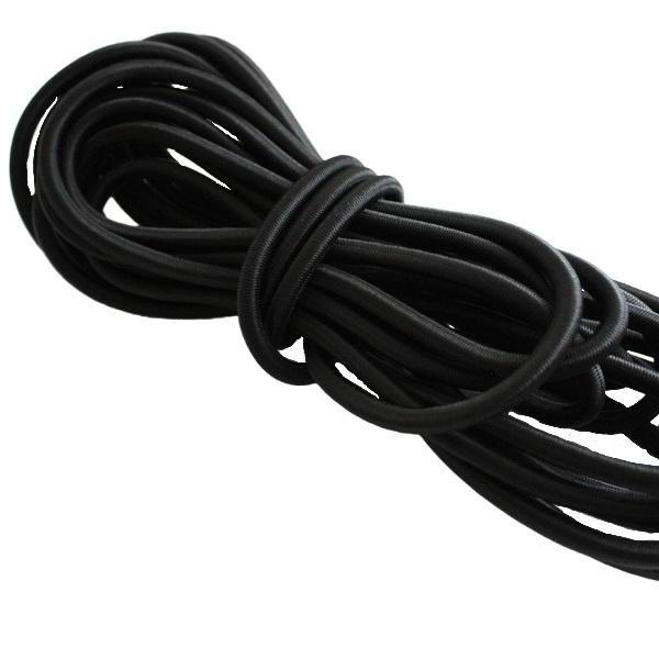 Elastiksnor 6mm, 6,5m, sort (Lagersalg)
