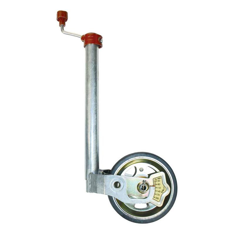 Støttehjul Ø48mm 300Kg AL-KO Premium med vægt, 230x80mm hjul gummi/stål