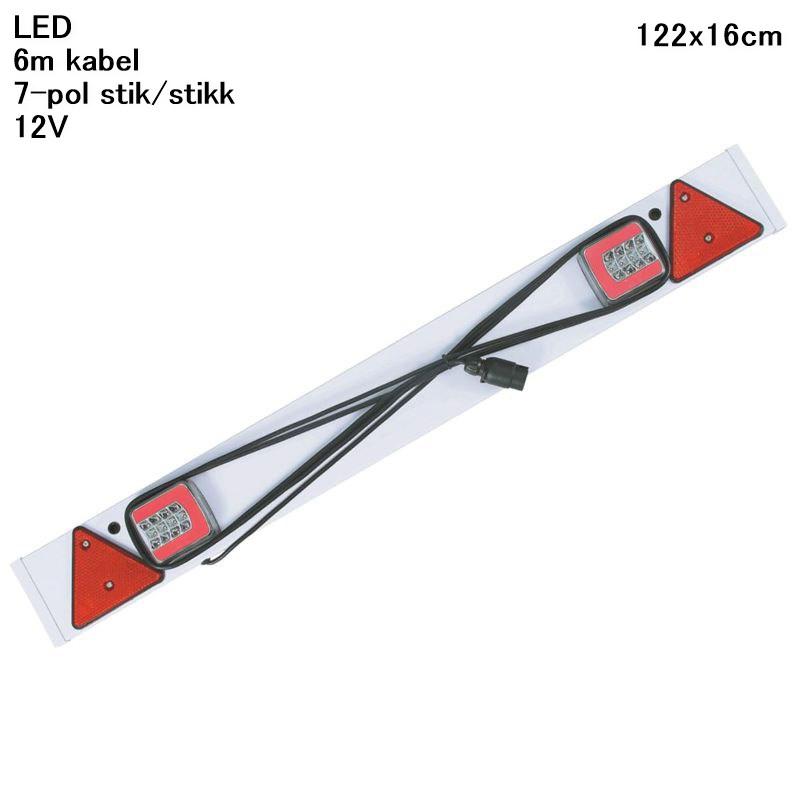 Lygtebom LED 12V Glo-Trac, 1,22m, med 6m kabel og 7-pol stik