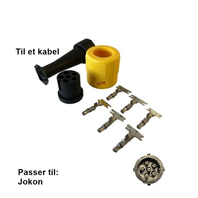 Stik 6-pol gul Jokon serie 610/915, til 1 kabel