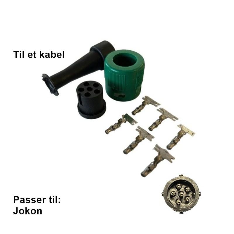 Stik 6-pol grøn Jokon serie 610/915, til 1 kabel