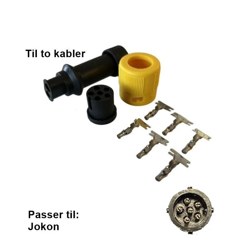 Stik 6-pol gul Jokon serie 610/915, til 2 kabler