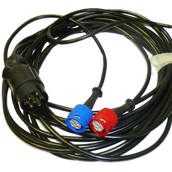 Ledningsnet 7,0m. 7-pol stik og 2x5-pol stik, 2x udtag 20cm og 2-pol stik (Lagersalg)