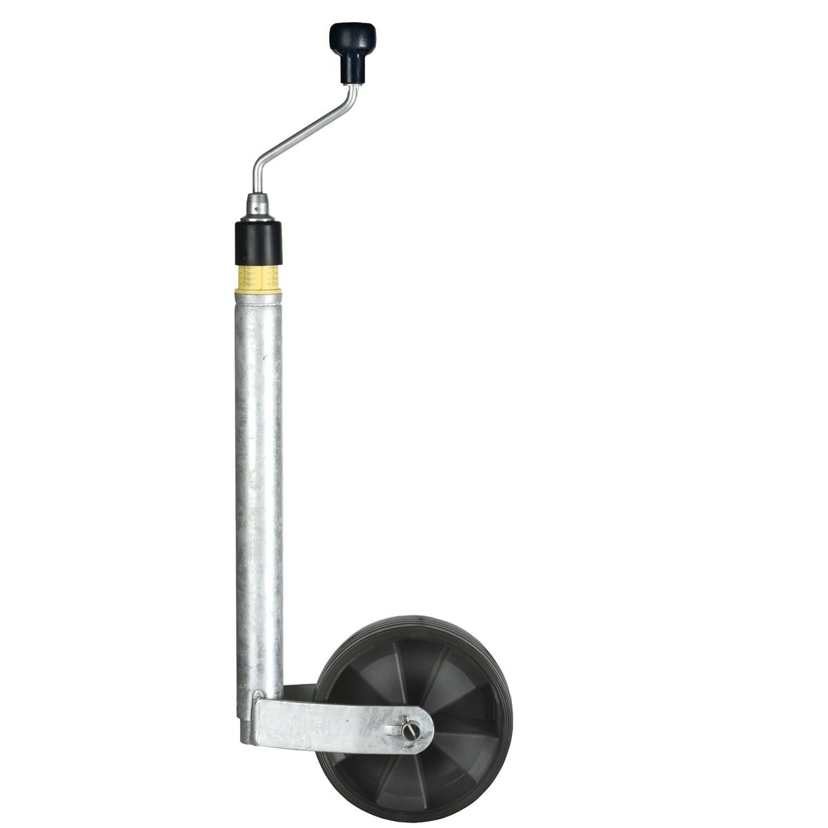 Støttehjul Ø48mm 150Kg Winterhoff med vægt, 215x70mm hjul gummi/plast