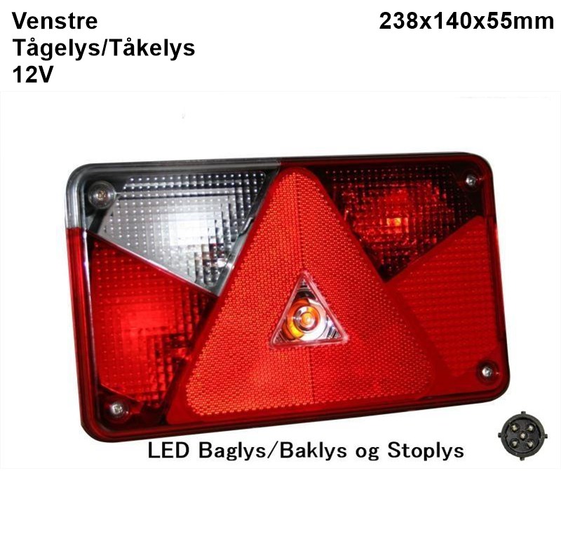 Baglygte Aspöck Multipoint 5 LED venstre tågelys 5-pol stik