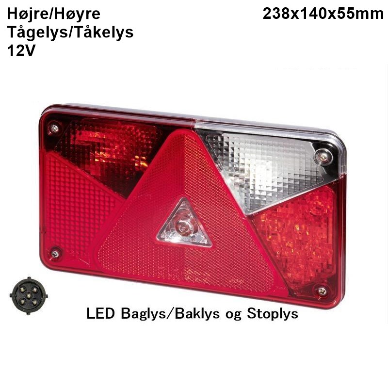 Baglygte Aspöck Multipoint 5 LED højre tågelys 5-pol stik
